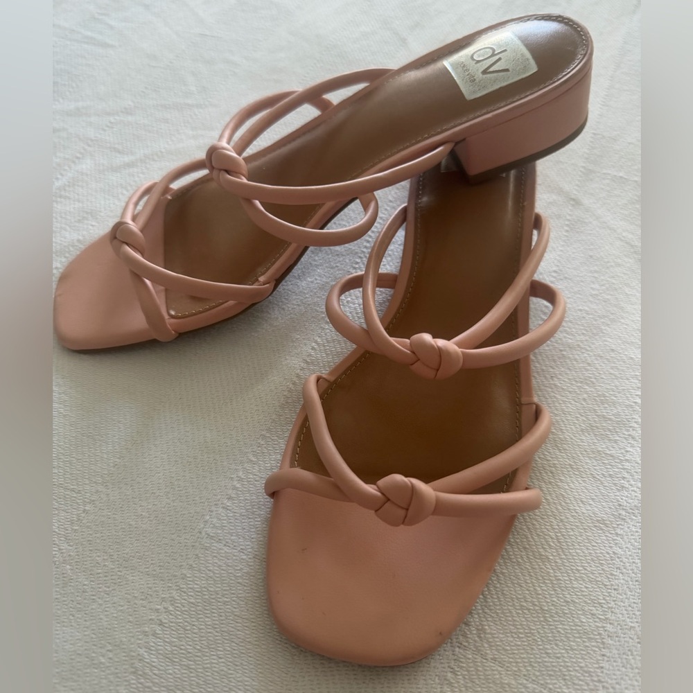Dolce Vita Wisteria Blush Pink Knotted Strappy Slide Sandals NWOT 9.5